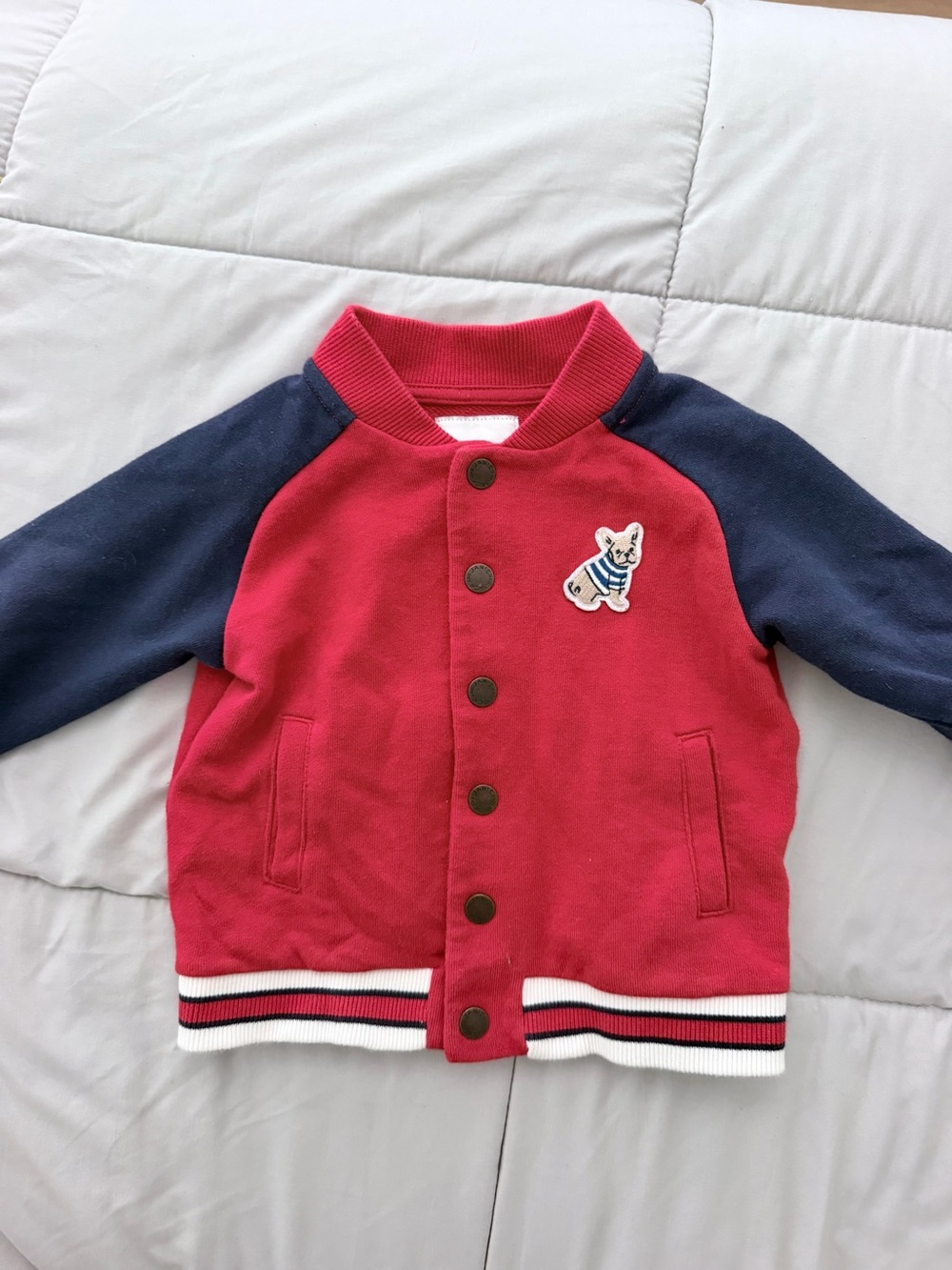 Janie & Jack French terry baby varsity jacket